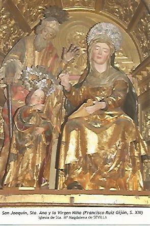 POSTAL: San Joaquin Santa Ana y la Virgen Niña. Sevilla