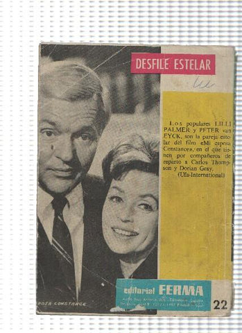 Aventuras Ilustradas Ferma: Agente Secreto numero 22: El cuchillo, trasera ficha foto de Lilli Palmer y Peter van Eyck