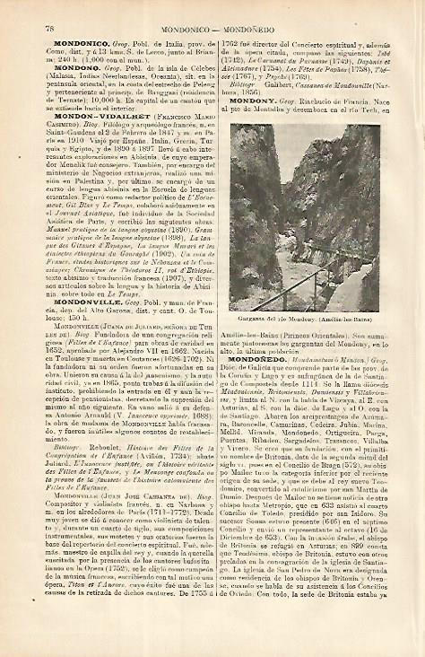 LAMINA ESPASA 8527: Garganta del rio Mondony Francia