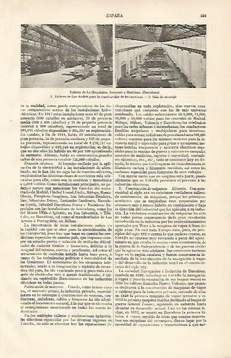 LAMINA ESPASA 10115: Talleres de La Maquinista Terrestre y Maritima de Barcelona