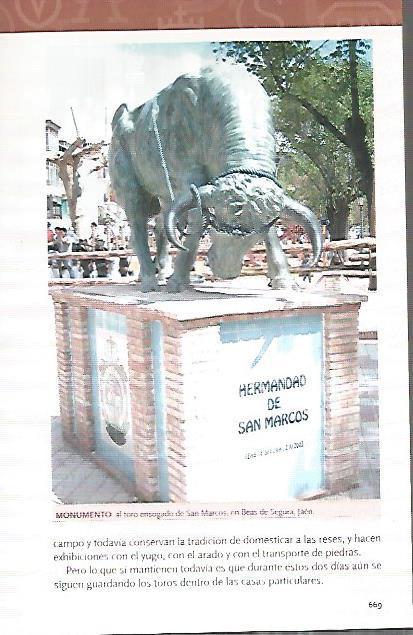 LAMINA COSSIO 50262: Monumento al toro ensogado en Beas de Segura Jaen
