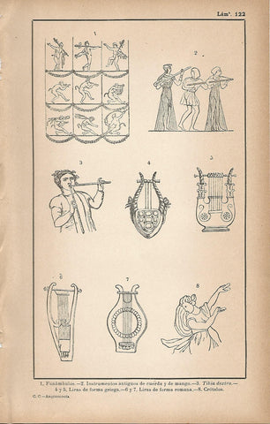 Lamina 122: Instrumentos musicales romanos