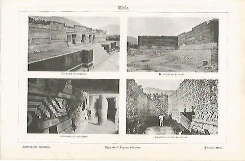 LAMINA ESPASA 5282: Vistas de Mitla Mexico