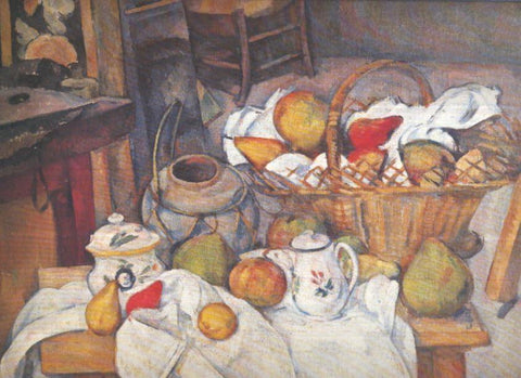 Lamina numero 45: Paul Cezanne: Naturaleza muerta con cesto de frutas