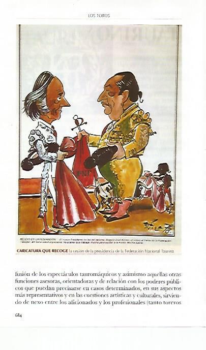 LAMINA COSSIO 50762: Caricatura sobre la cesion de la Presidencia de la Federacion Nacional Taurina