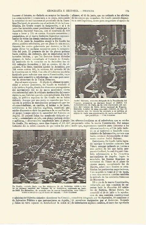 LAMINA ESPASA 21732: De Gaulle en el Consejo de la Republica