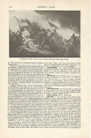LAMINA ESPASA 20543: La batalla de Bunker Hill por Trumbull