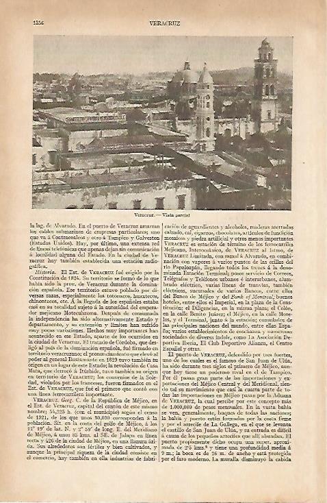 LAMINA ESPASA 6056: Vista parcial de Veracruz Mexico