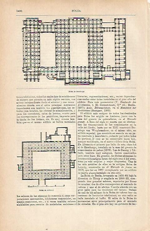 LAMINA ESPASA 22367: Planta de  la Bolsa de Hamburgo