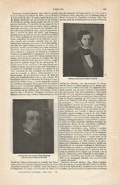 LAMINA ESPASA 16285: Retrato y autorretrato de Esquivel