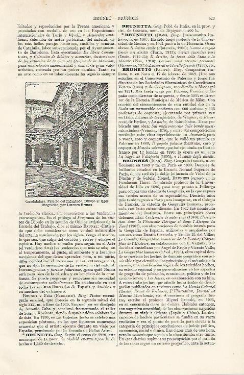 LAMINA ESPASA 24371: Palacio del Infantado en Guadalajara dibujo de L. Brunet