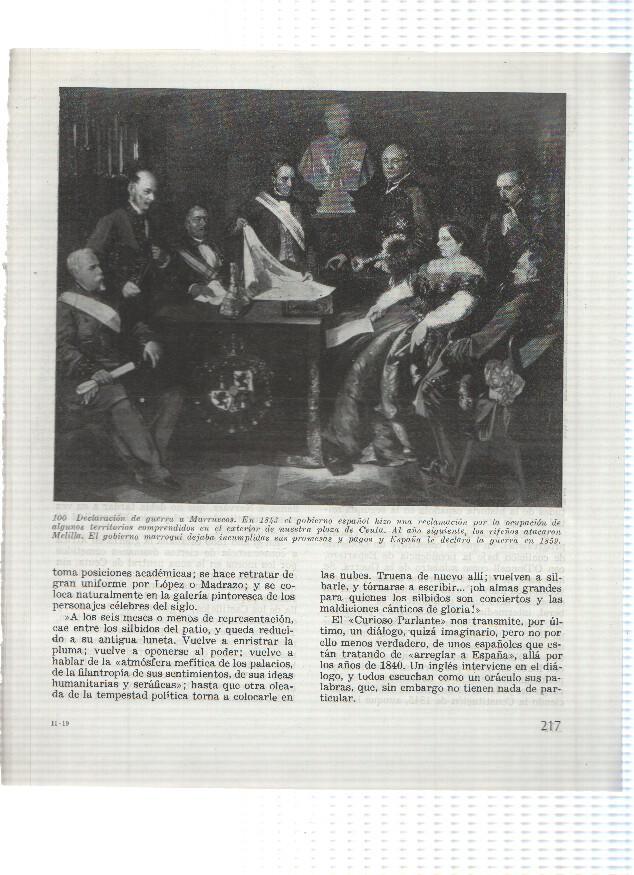 Lamina: Declaracion de guerra a Marruecos y Batalla de los Castillejos