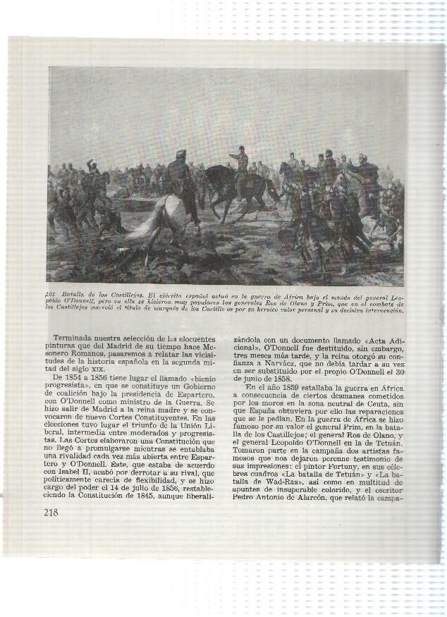 Lamina: Declaracion de guerra a Marruecos y Batalla de los Castillejos