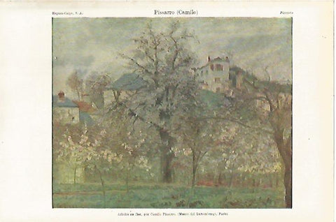 LAMINA ESPASA 27081: Arboles en flor por C. Pisarro