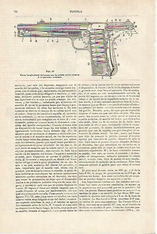 LAMINA ESPASA 27087: Corte longitudinal de una pistola