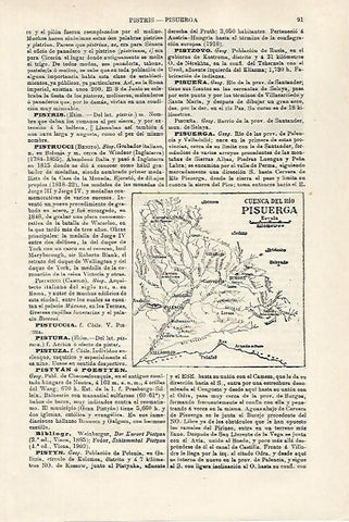 LAMINA ESPASA 27090: Mapa de la cuenca del rio Pisuerga