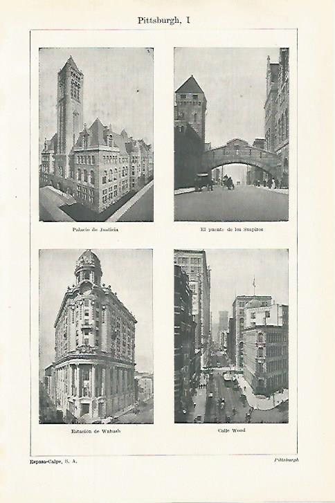 LAMINA ESPASA 27099: Palacio de la Justicia Puente y Estacion de Pittsburg