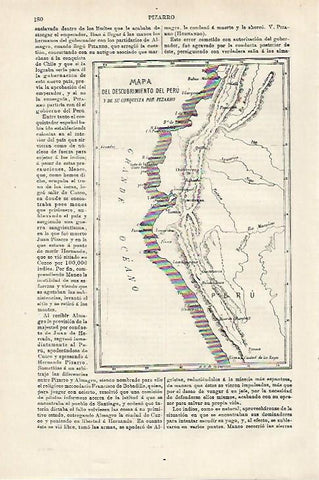 LAMINA ESPASA 27104: Mapa del descubrimiento de Peru