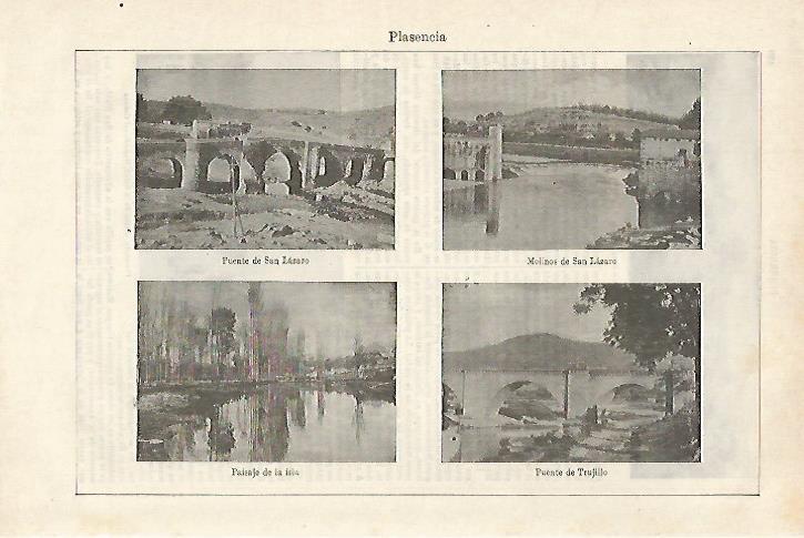  Lamina Espasa 27117: Vistas varias de Plasencia