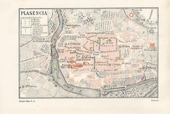LAMINA ESPASA 27118: Plano de Plasencia