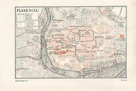 LAMINA ESPASA 27118: Plano de Plasencia