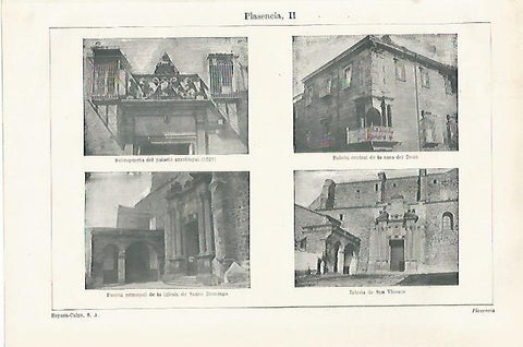 LAMINA ESPASA 27122: Casas e iglesias de Plasencia