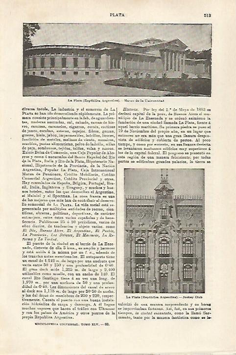 LAMINA ESPASA 27130: Museo de la Universidad en La Plata Argentina