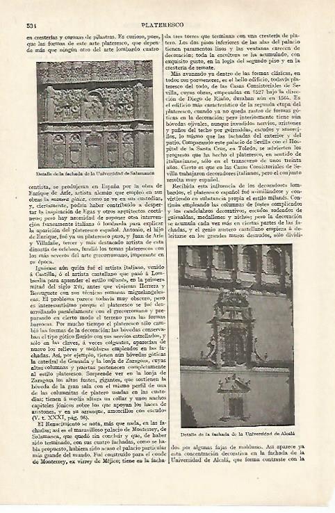 LAMINA ESPASA 27132: Detalle de la Universidad de Salamanca