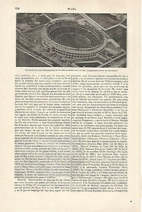 LAMINA ESPASA 27145: Vista aerea de la plaza de toros de Sevilla
