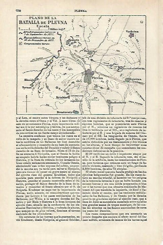 LAMINA ESPASA 27155: Plano de la Batalla de Plevna 1877