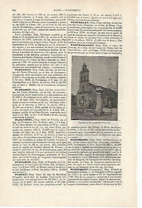 LAMINA ESPASA 27163: Iglesia de Ploubazlanec Francia