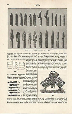 LAMINA ESPASA 27167: Plumas de acero para escribir