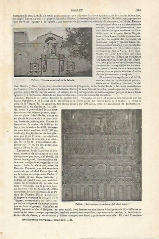 LAMINA ESPASA 27178: Puerta de la iglesia de Poblet
