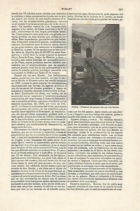LAMINA ESPASA 27181: Escalera del palacio del rey Martin en Poblet