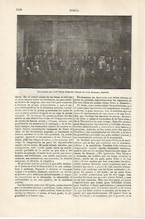 LAMINA ESPASA 27192: Los poetas por Esquivel