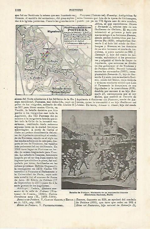 LAMINA ESPASA 27198: Plano de la Batalla de Poitiers