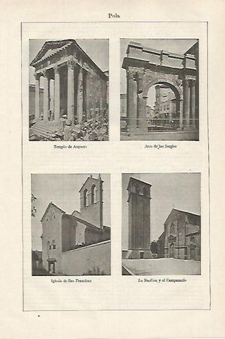 LAMINA ESPASA 27203: Templos e iglesias de Pola Italia