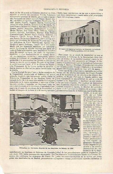 LAMINA ESPASA 27228: Disturbios en Barcelona en 1936