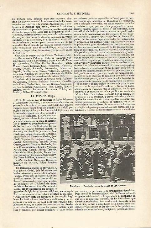 LAMINA ESPASA 27231: Barricada roja en la Ronda de San Antonio de Barcelona