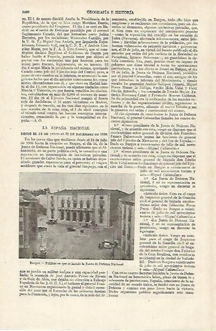 LAMINA ESPASA 27234: Edificio de la Junta de Defensa Nacional en Burgos