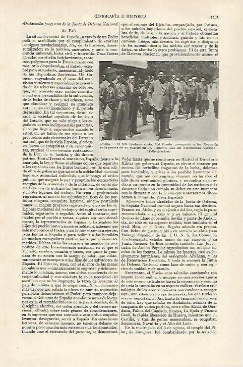LAMINA ESPASA 27235: Fal Conde en Sevilla en 1936