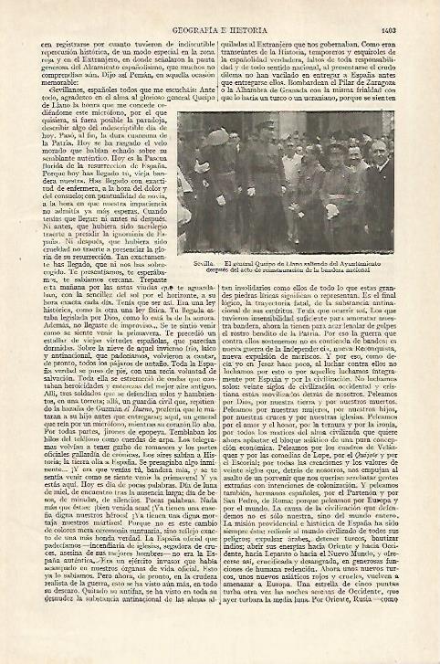LAMINA ESPASA 27236: General Queipo de Llano en Sevilla 1939