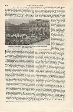 LAMINA ESPASA 27239: Plaza Mayor de Salamanca en la recepcion de los embajadores de Alemania e Italia