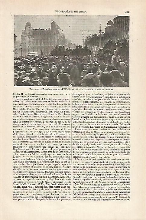 LAMINA ESPASA 27247: Plaza de Cataluña de Barcelona en 1939