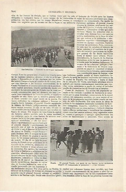 LAMINA ESPASA 27257: Entrada de las tropas nacionales en San Sebastian