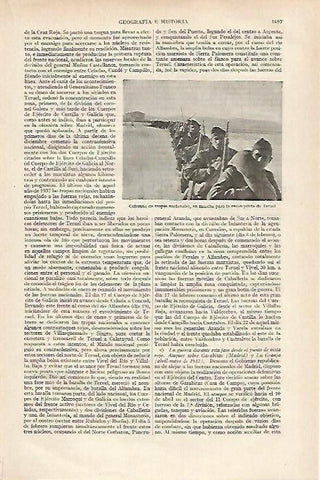 LAMINA ESPASA 27265: Columna de tropas nacionales en Teruel