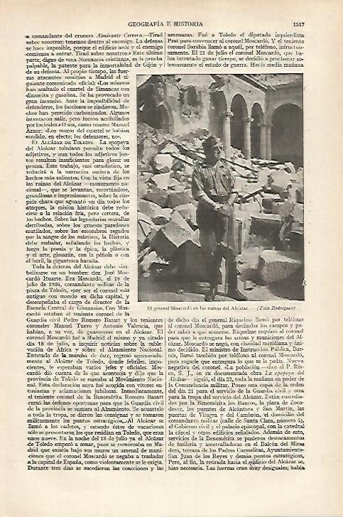 LAMINA ESPASA 27273: General Moscardo en las ruinas del Alcazar