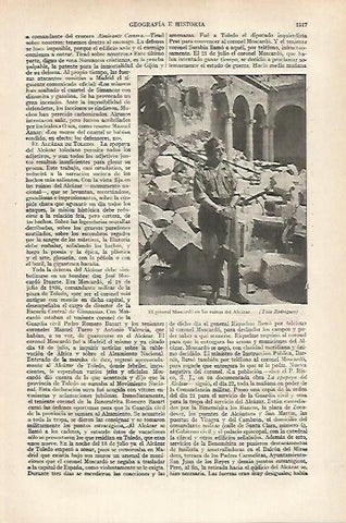 LAMINA ESPASA 27273: General Moscardo en las ruinas del Alcazar