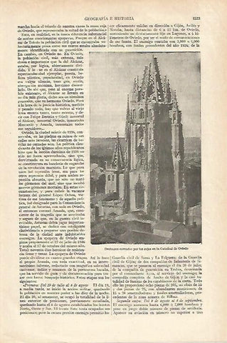 LAMINA ESPASA 27275: Destrozos de la guerra en la Catedral de Oviedo