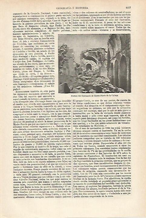 LAMINA ESPASA 27276: Ruinas del Santuario de Santa Maria de la Cabeza